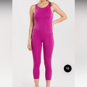 NEW Gymshark STUDIO 7/8 ALL IN ONE pink onesie. Size XS